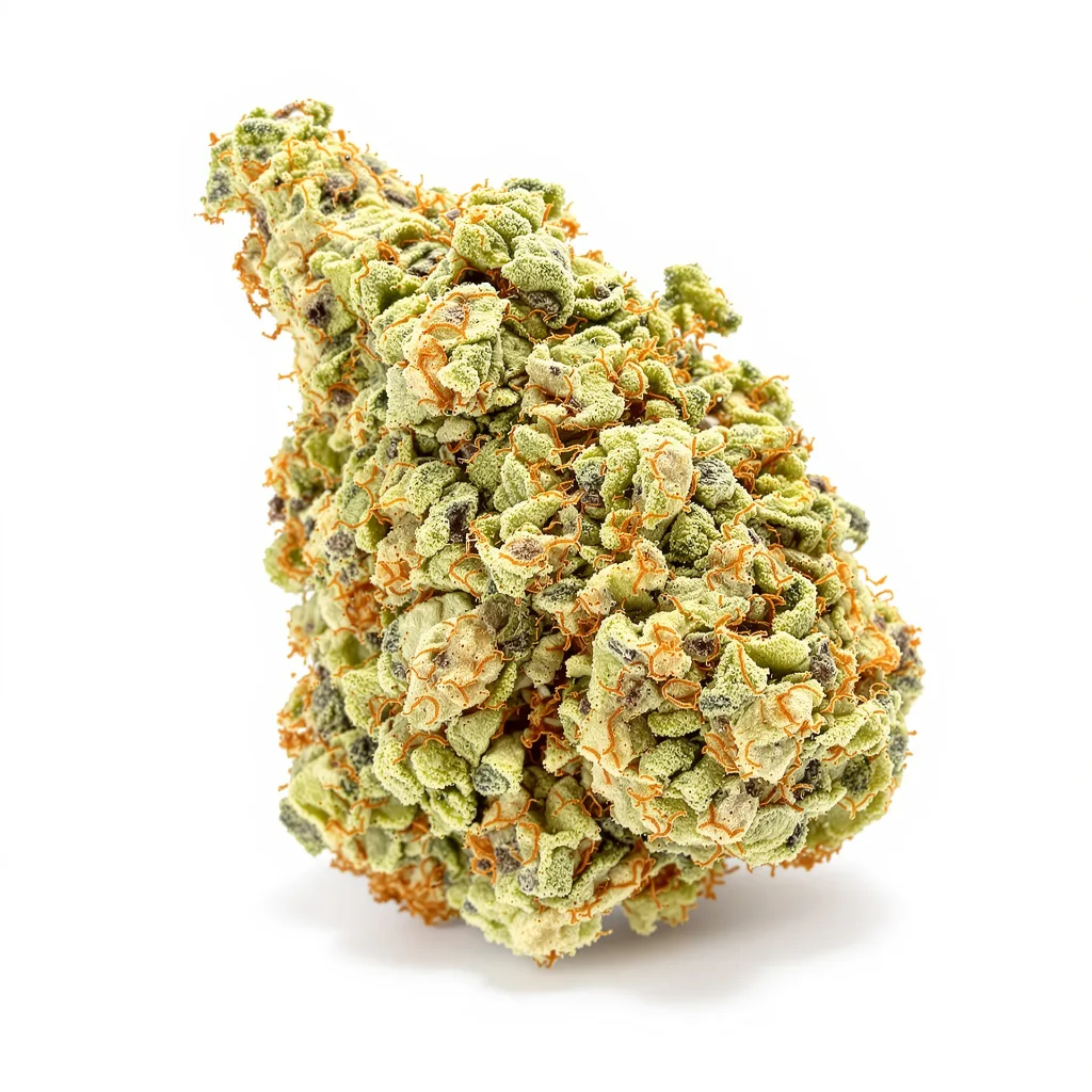 CBD Blue Shark 49% indica / 51% sativa — fleur avec trichomes visibles