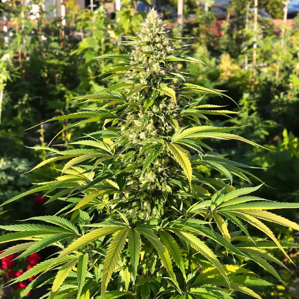CBD Caramel 43% indica / 57% sativa — fleur avec trichomes visibles