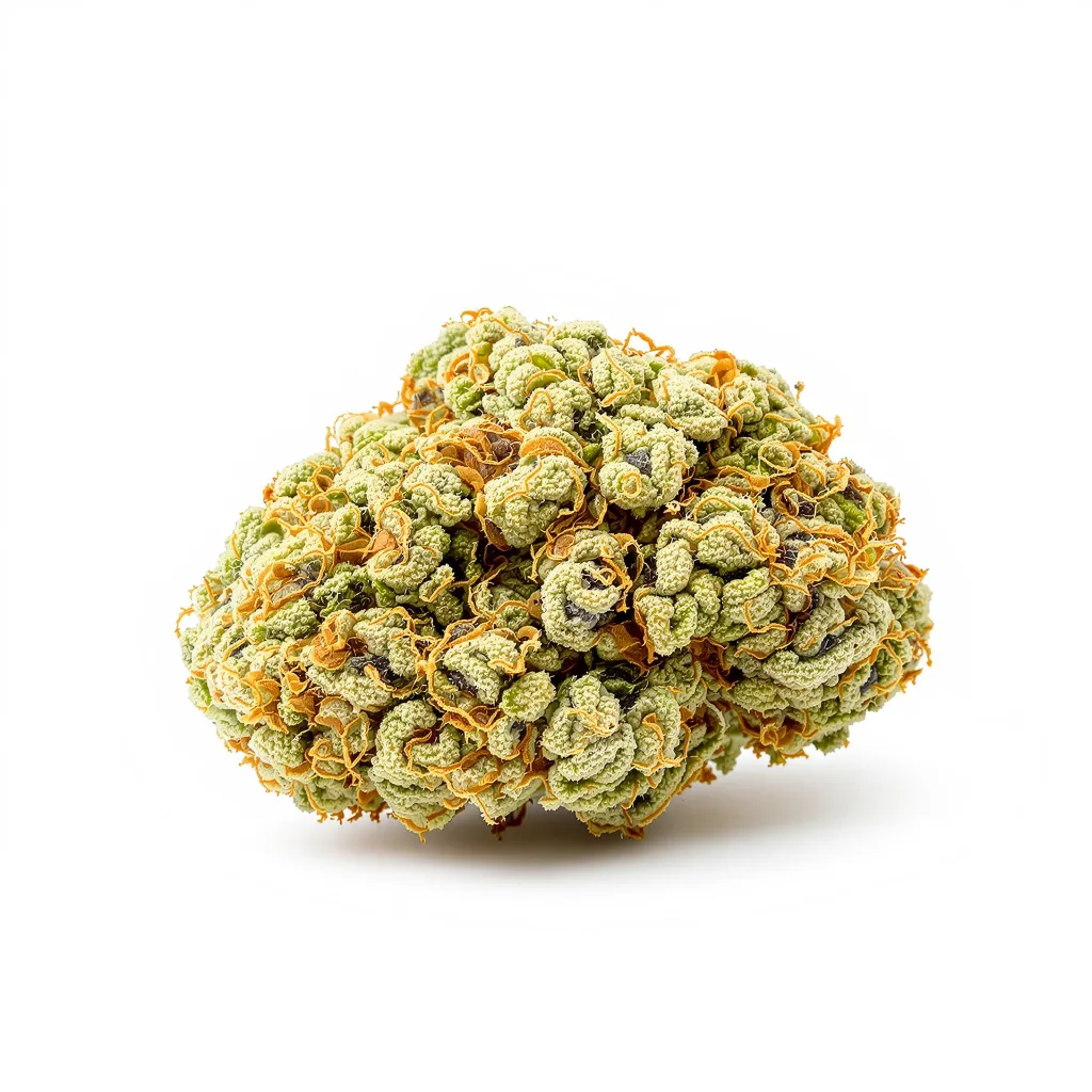 CBD Cream &amp; Cheese 40% indica / 60% sativa — fleur avec trichomes visibles