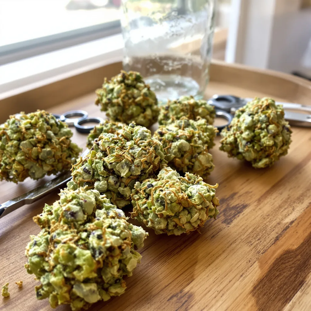 CBD Critical Mango 47% indica / 53% sativa — fleur avec trichomes visibles