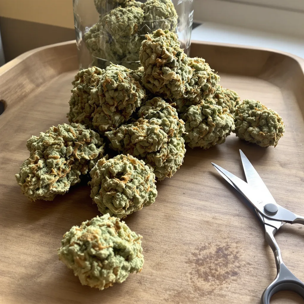 CBD Critical Mass 41% indica / 59% sativa — fleur avec trichomes visibles