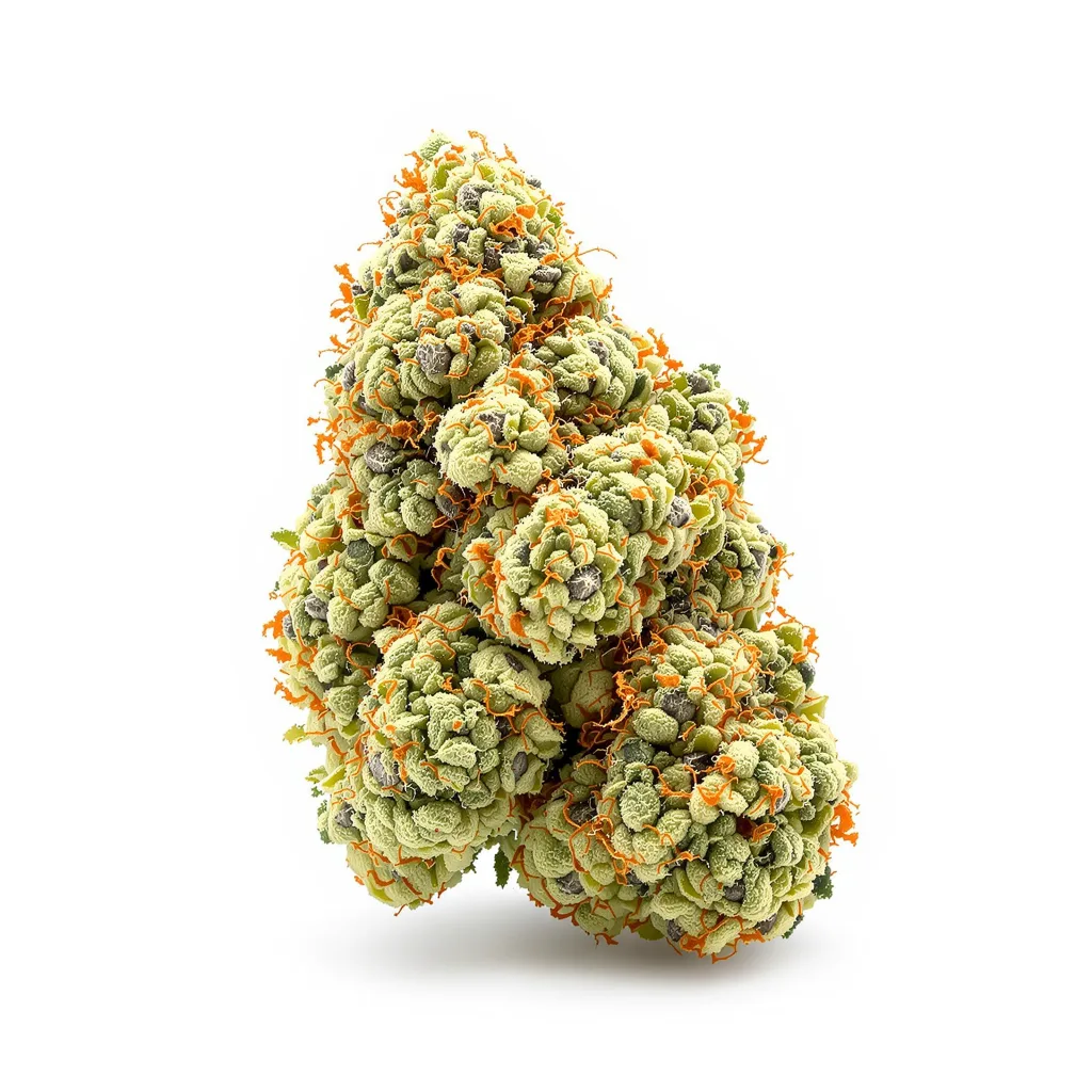 CBD Haze 40% indica / 60% sativa — fleur avec trichomes visibles