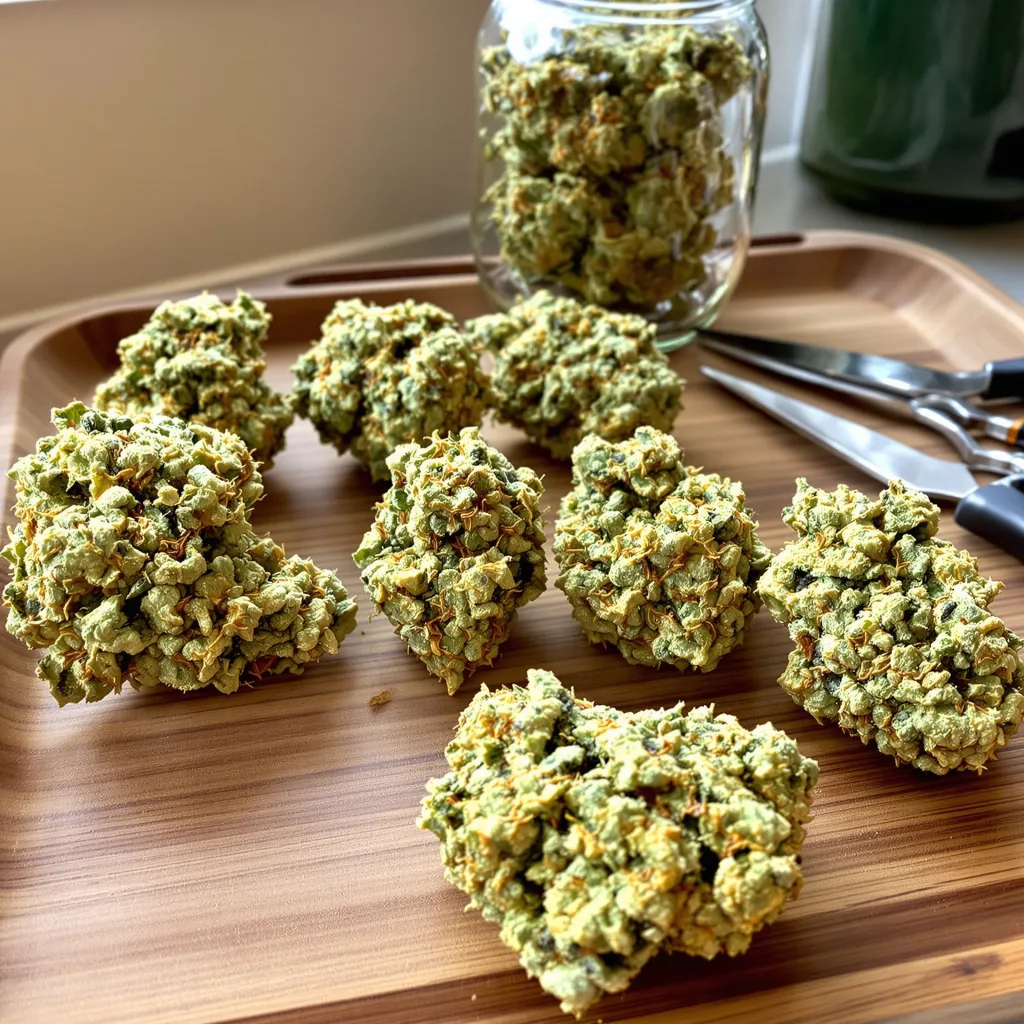CBD Lemon Potion 44% indica / 56% sativa — fleur avec trichomes visibles