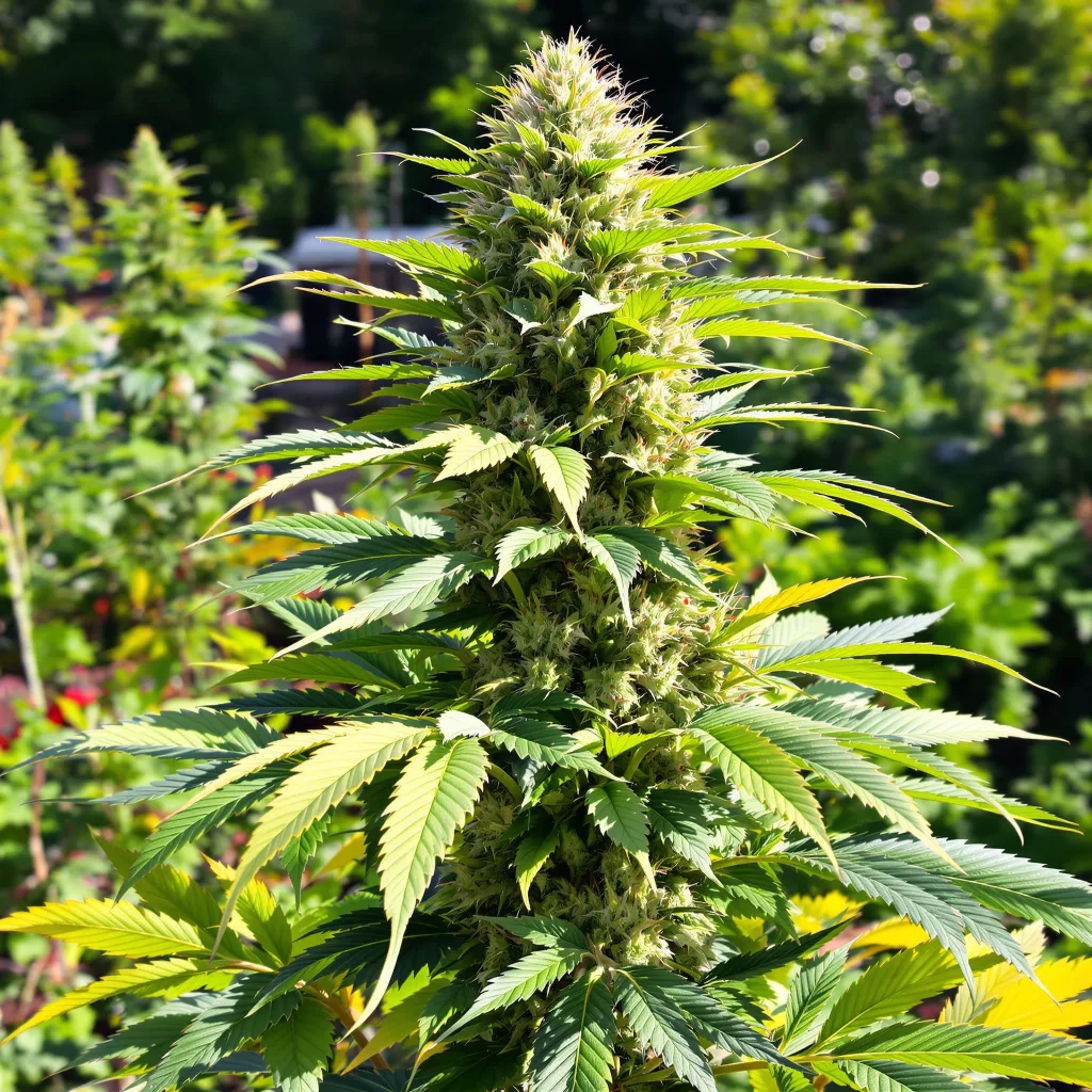 CBD Lemon Potion 44% indica / 56% sativa — fleur avec trichomes visibles