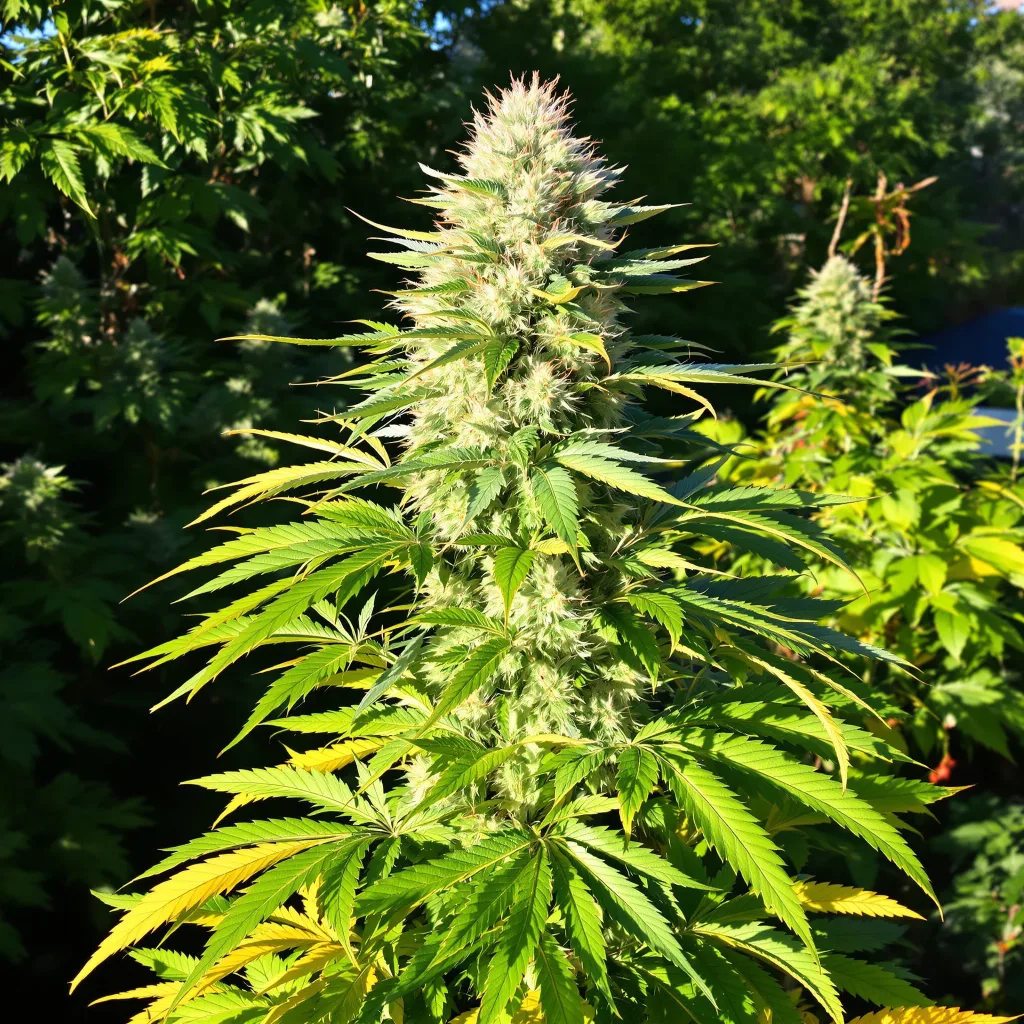 CBD OG Kush 43% indica / 57% sativa — fleur avec trichomes visibles