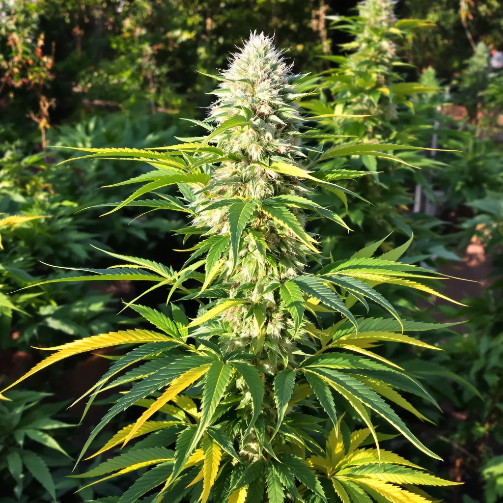 CBD PH Haze 58% indica / 42% sativa — fleur avec trichomes visibles