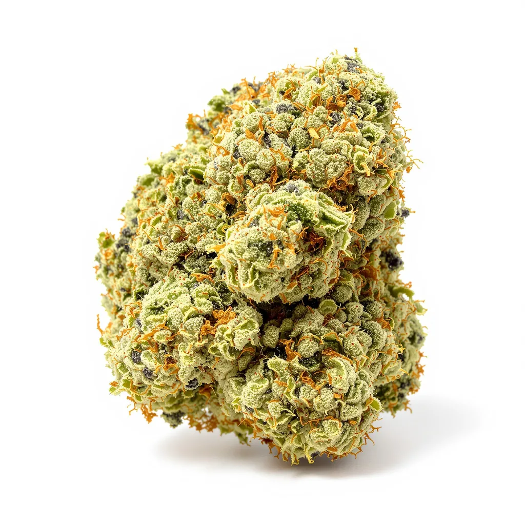 CBD PH Haze 58% indica / 42% sativa — fleur avec trichomes visibles