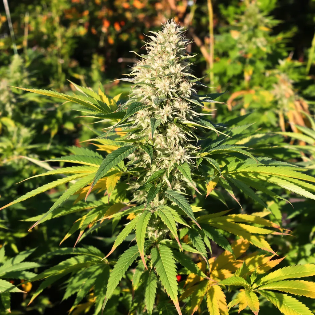 CBD Shark 41% indica / 59% sativa — fleur avec trichomes visibles