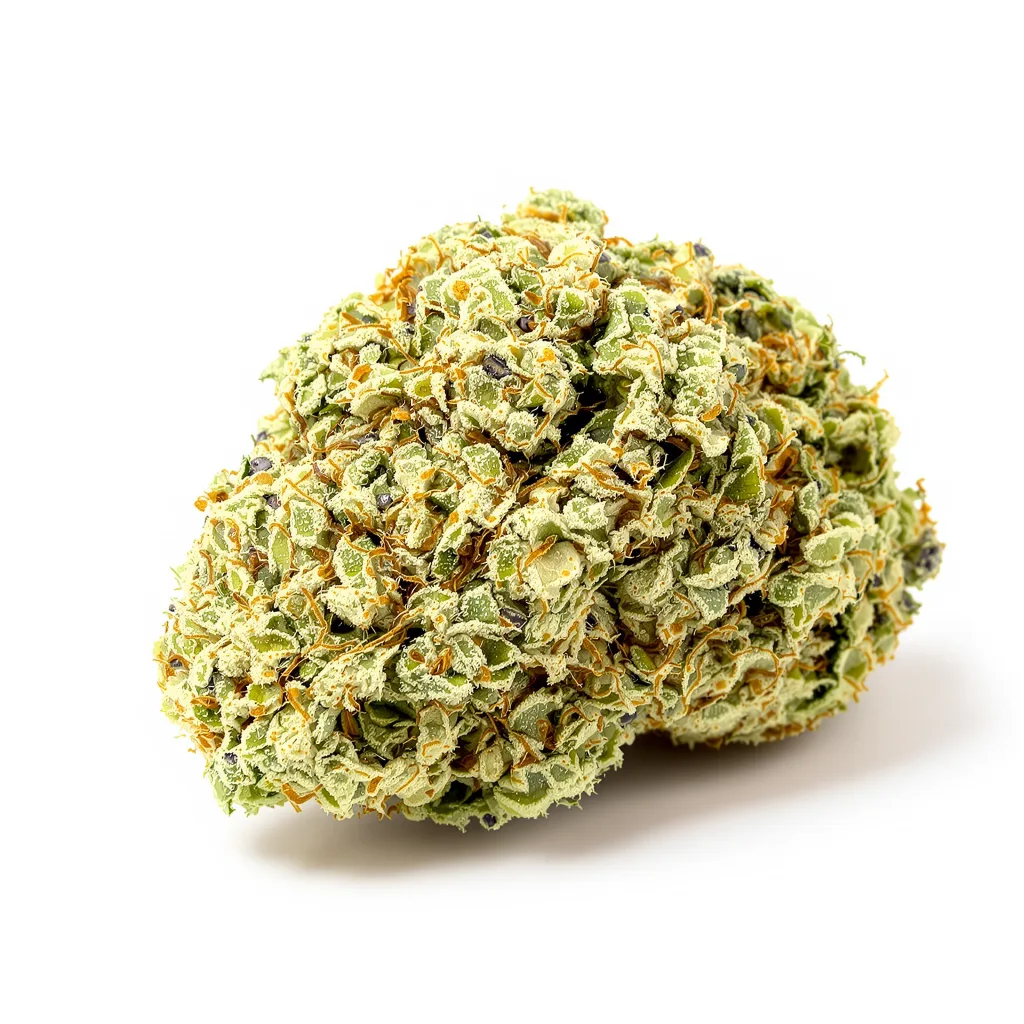 CBD Solomatic 59% indica / 41% sativa — fleur avec trichomes visibles