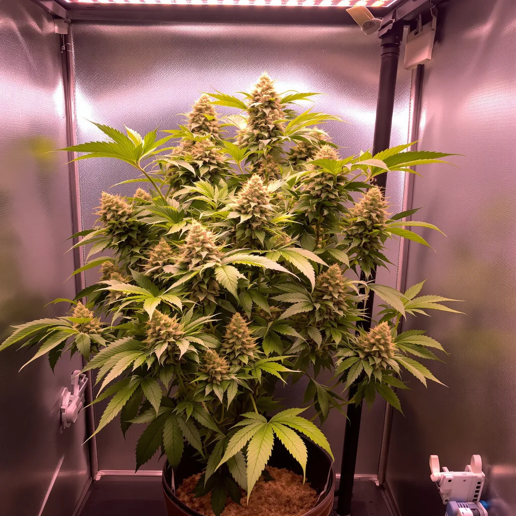 Plante de cannabis CBD Sour Lemon en floraison — 120-180 cm féminisée