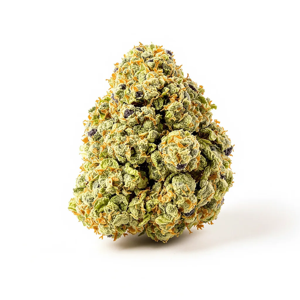 CBD Stress Killer 59% indica / 41% sativa — fleur avec trichomes visibles