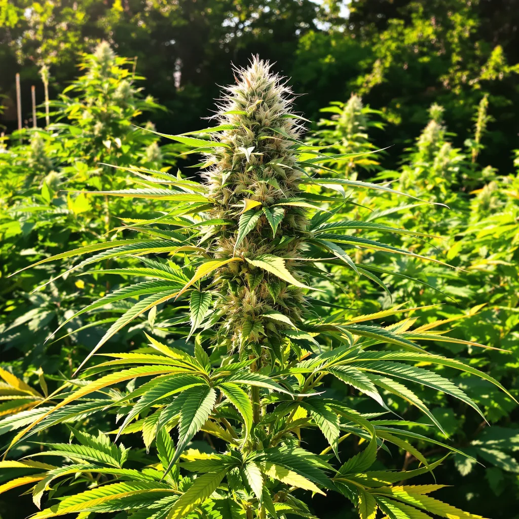 CBD Therapy 41% indica / 59% sativa — fleur avec trichomes visibles