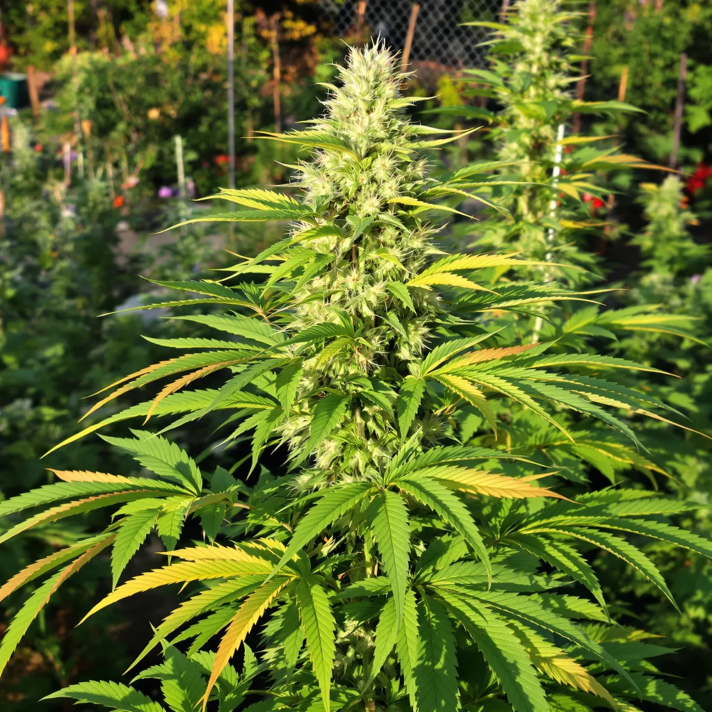 CBD Yummy 53% indica / 47% sativa — fleur avec trichomes visibles