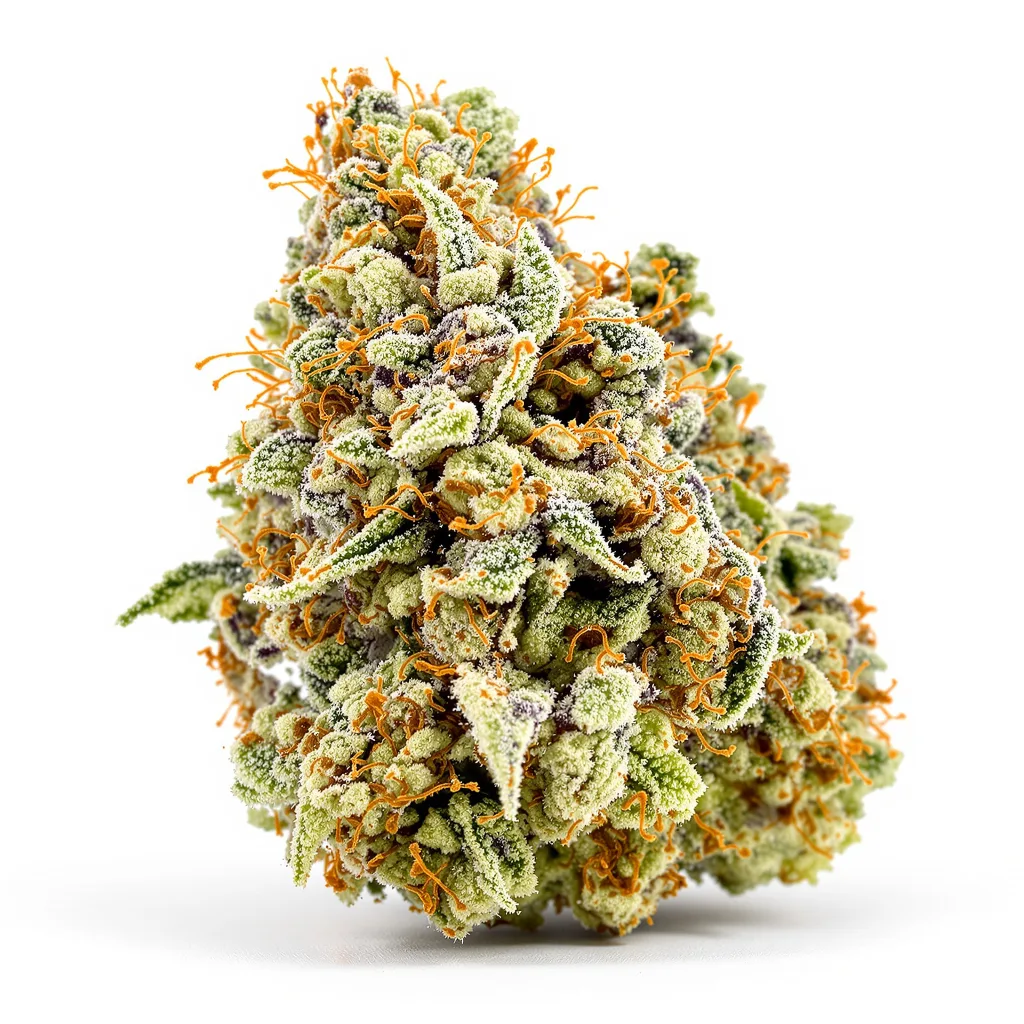 Cereal Milk 40% indica / 60% sativa — fleur avec trichomes visibles