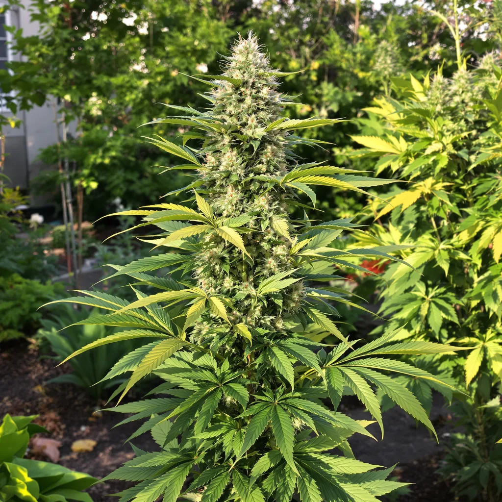 Champagne Kush 50% indica / 50% sativa — fleur avec trichomes visibles
