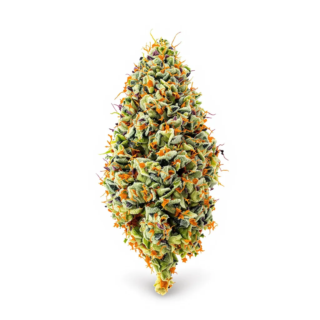 Cheese 60% indica / 40% sativa — fleur avec trichomes visibles