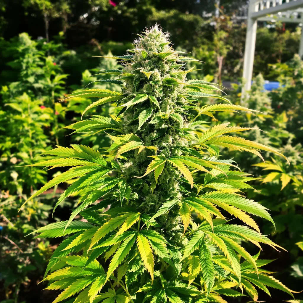 Cheese Quake 69% indica / 31% sativa — fleur avec trichomes visibles