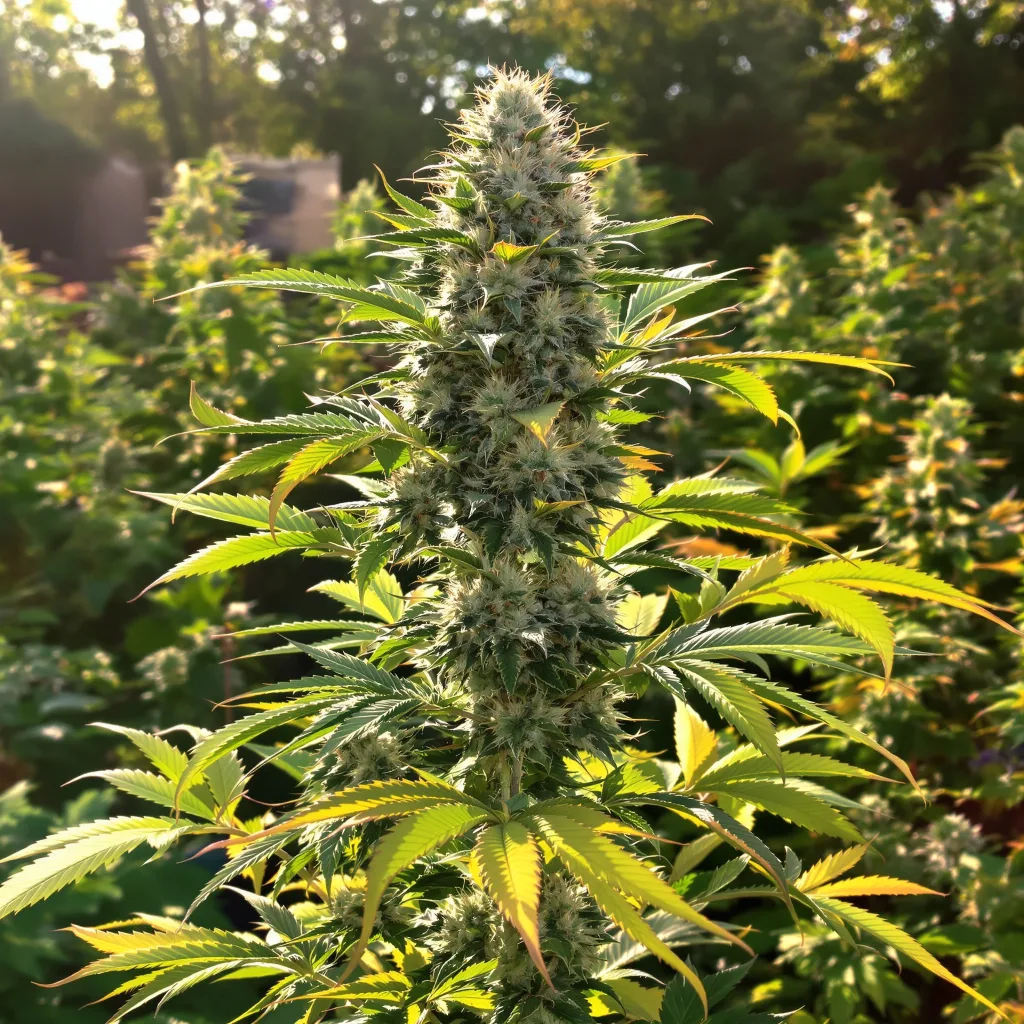 Cheetah Piss 41% indica / 59% sativa — fleur avec trichomes visibles