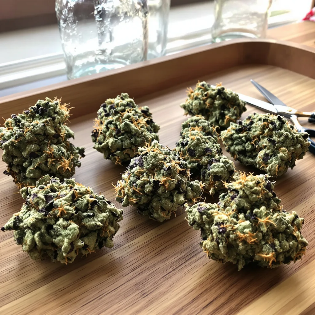 Chemdawg 91 38% indica / 62% sativa — fleur avec trichomes visibles