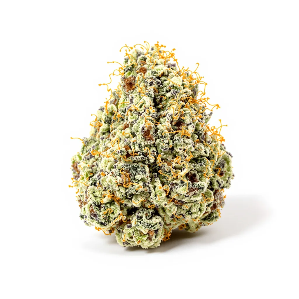 Chemdawg 91 38% indica / 62% sativa — fleur avec trichomes visibles