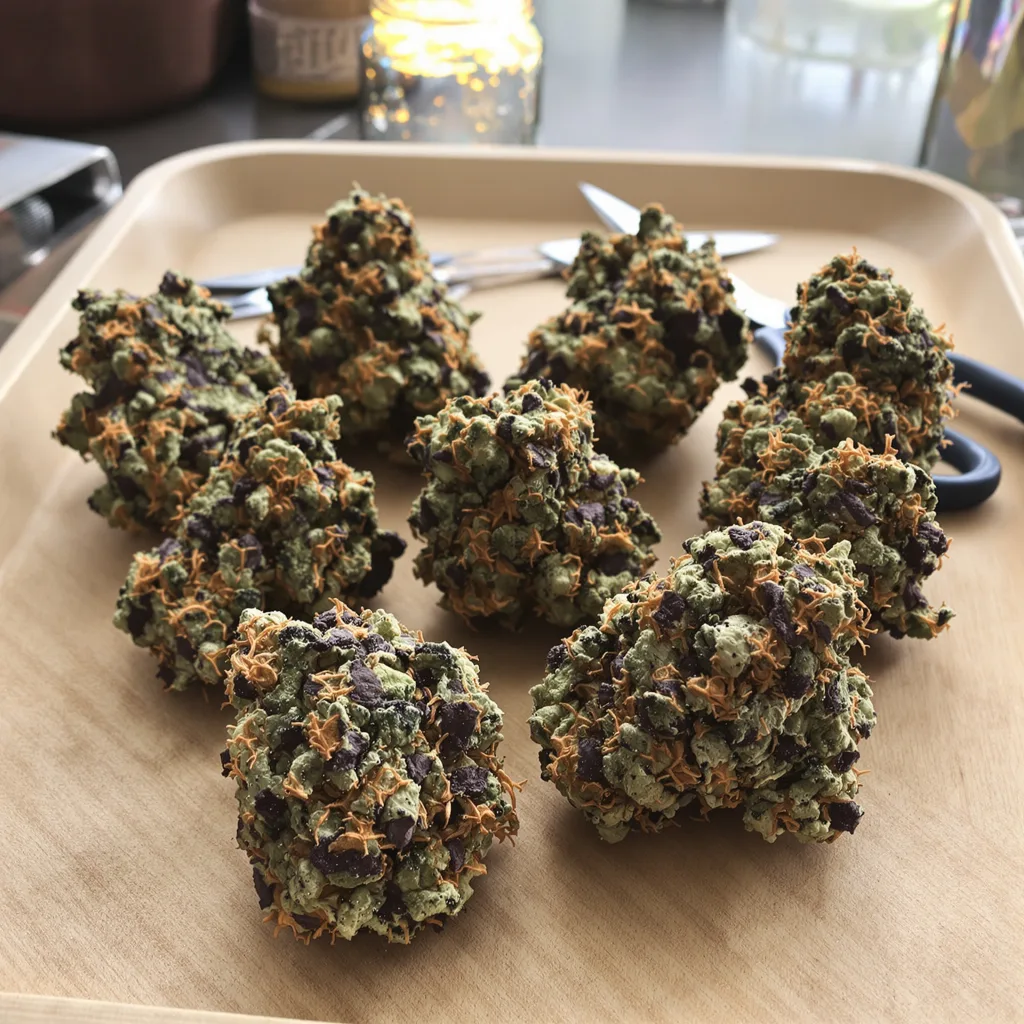 Chemdog #4 72% indica / 28% sativa — fleur avec trichomes visibles