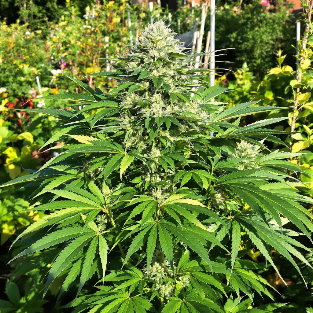 Chemdog #4 72% indica / 28% sativa — fleur avec trichomes visibles