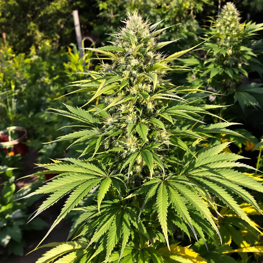 Chemo 66% indica / 34% sativa — fleur avec trichomes visibles