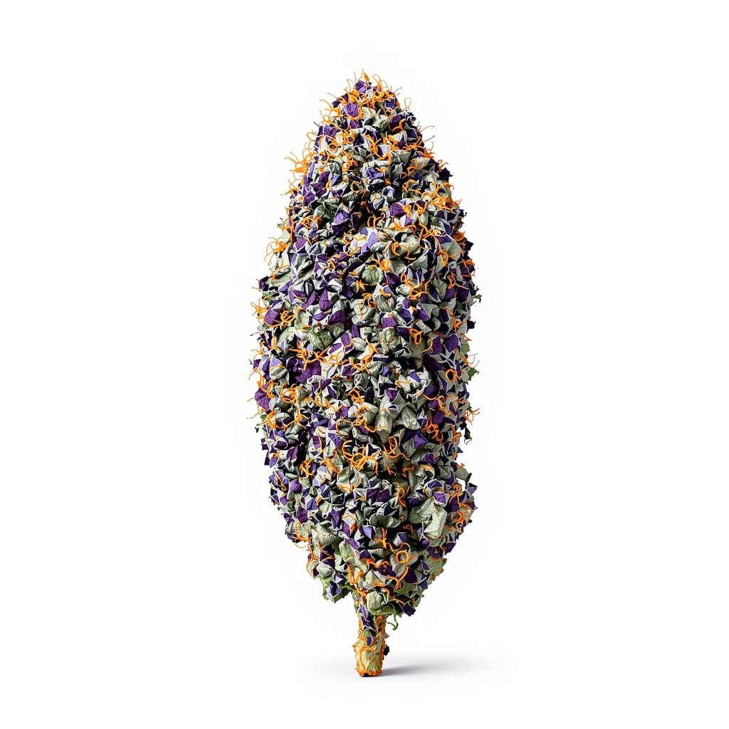 Chemo 66% indica / 34% sativa — fleur avec trichomes visibles