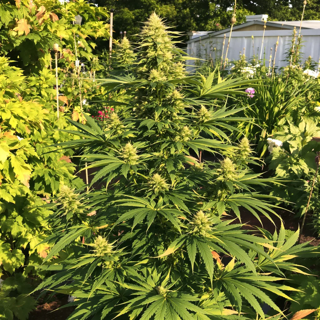 Chernobyl 18% indica / 82% sativa — fleur avec trichomes visibles