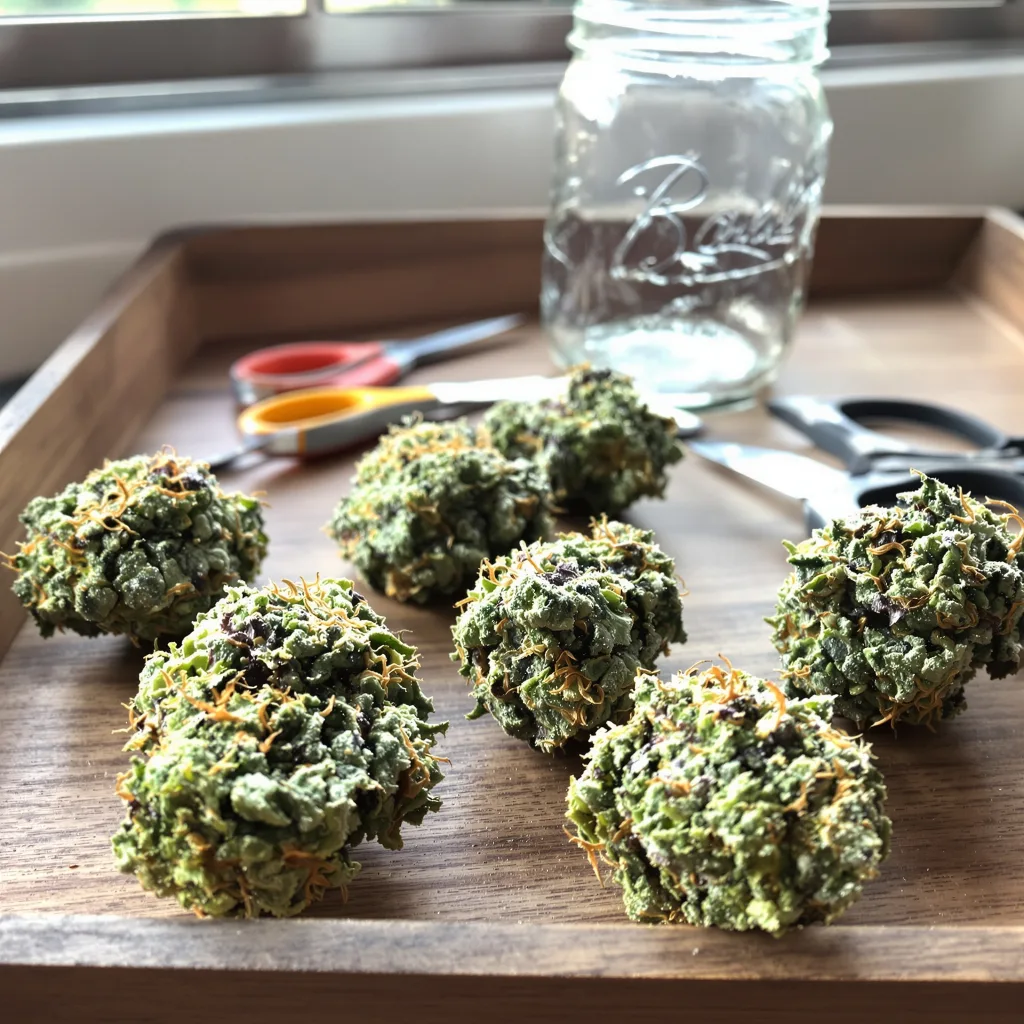 Cherry Chem 56% indica / 44% sativa — fleur avec trichomes visibles