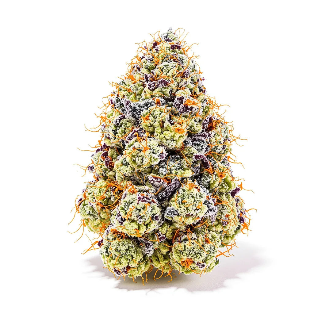Cherry Chem 56% indica / 44% sativa — fleur avec trichomes visibles