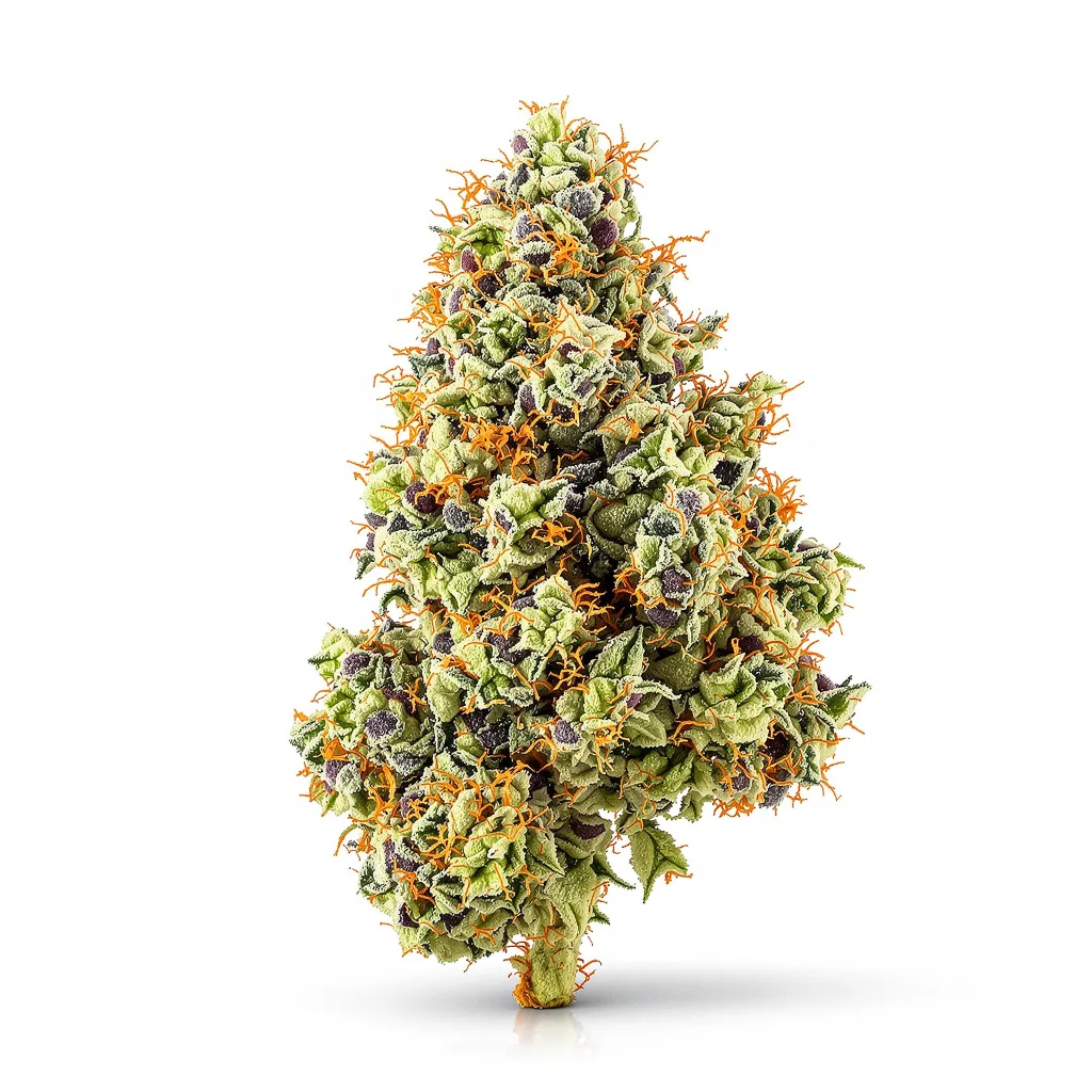 Cherry Diesel 50% indica / 50% sativa — fleur avec trichomes visibles
