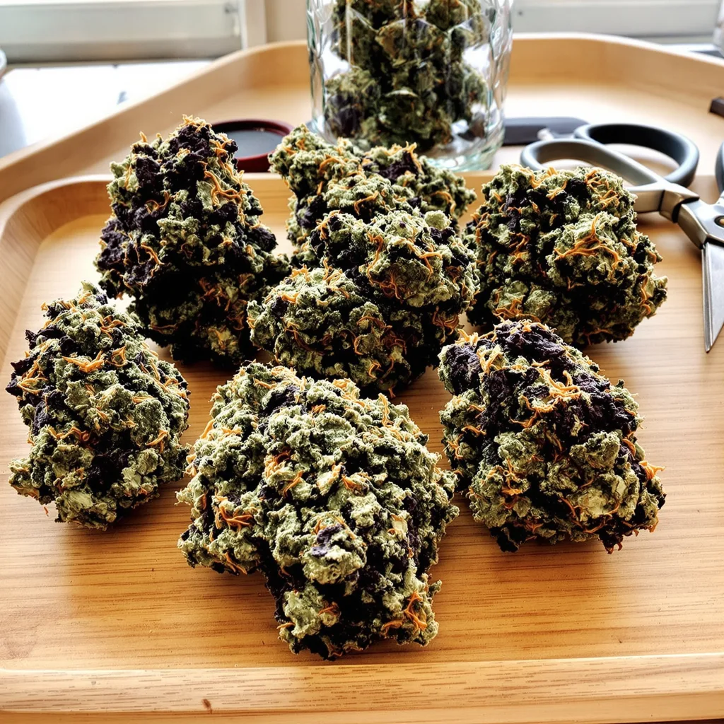 Chiesel 66% indica / 34% sativa — fleur avec trichomes visibles