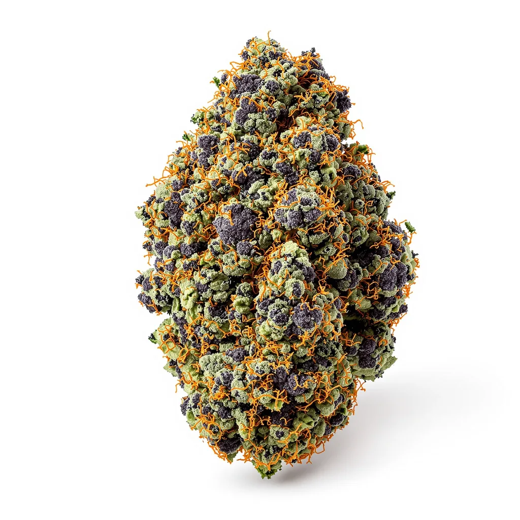 Chiesel 66% indica / 34% sativa — fleur avec trichomes visibles