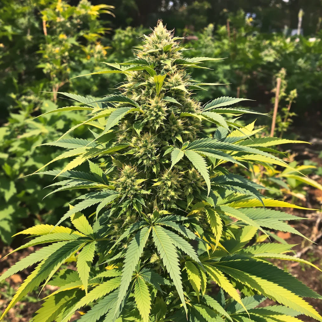 China Yunnan 65% indica / 35% sativa — fleur avec trichomes visibles