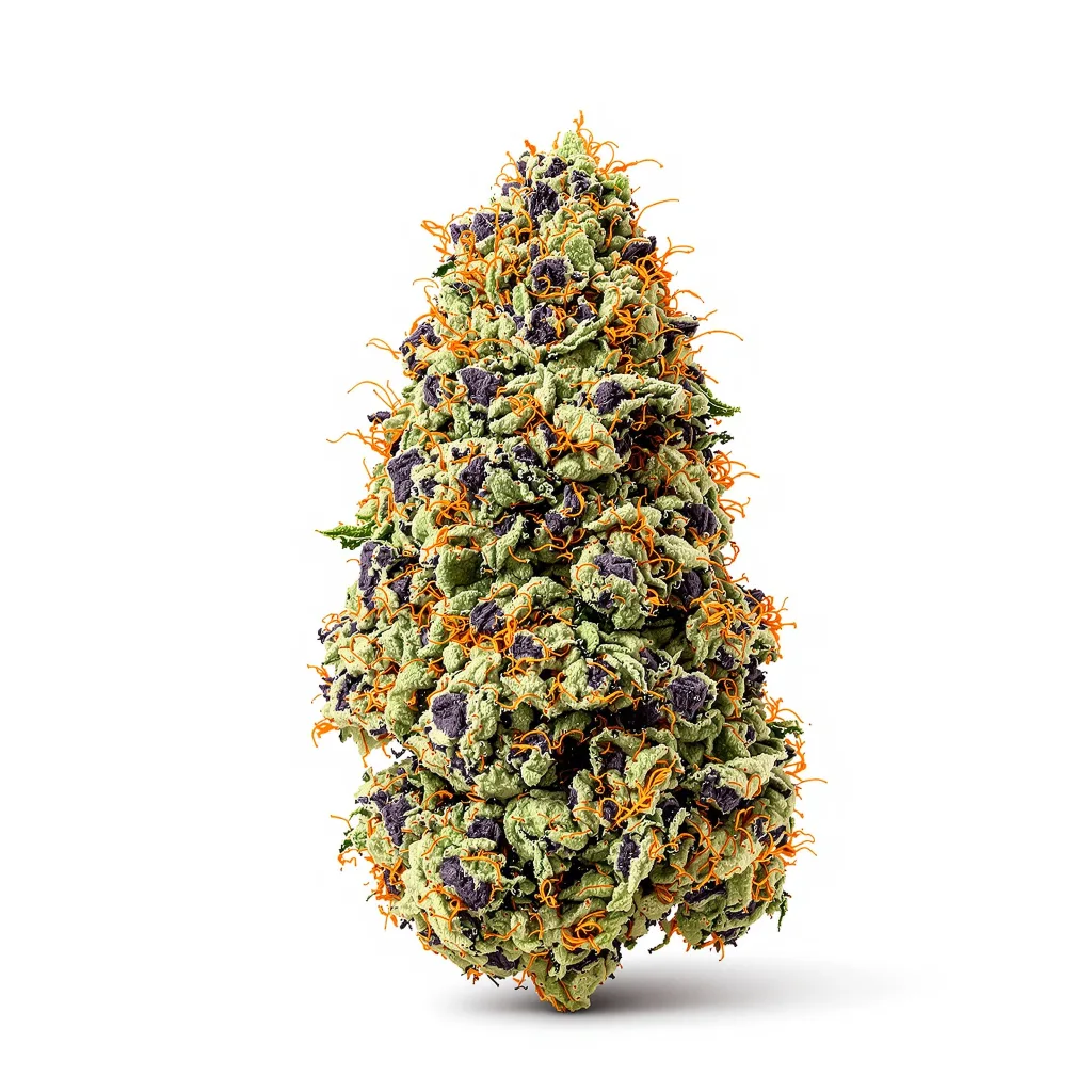 China Yunnan 65% indica / 35% sativa — fleur avec trichomes visibles
