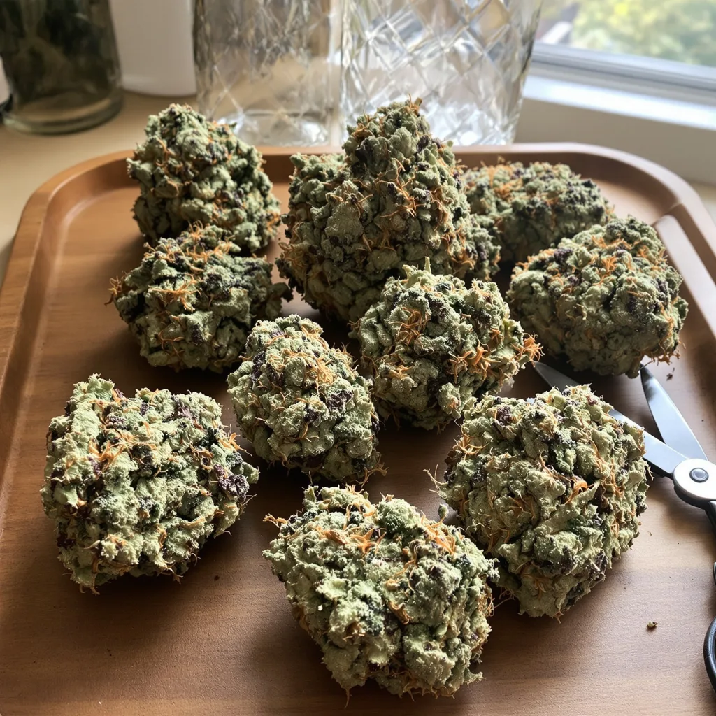 Chronic Thunder 46% indica / 54% sativa — fleur avec trichomes visibles