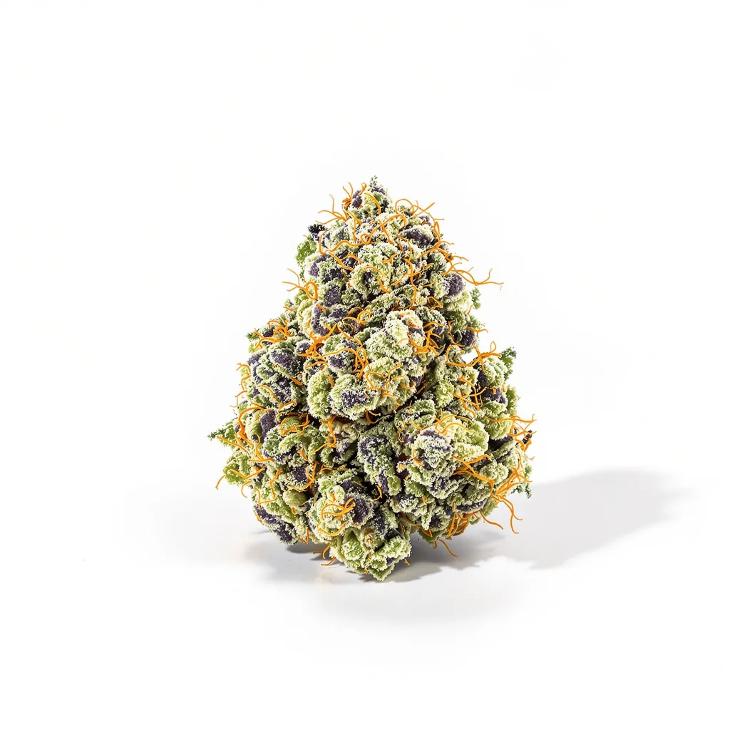 Chronic Thunder 46% indica / 54% sativa — fleur avec trichomes visibles
