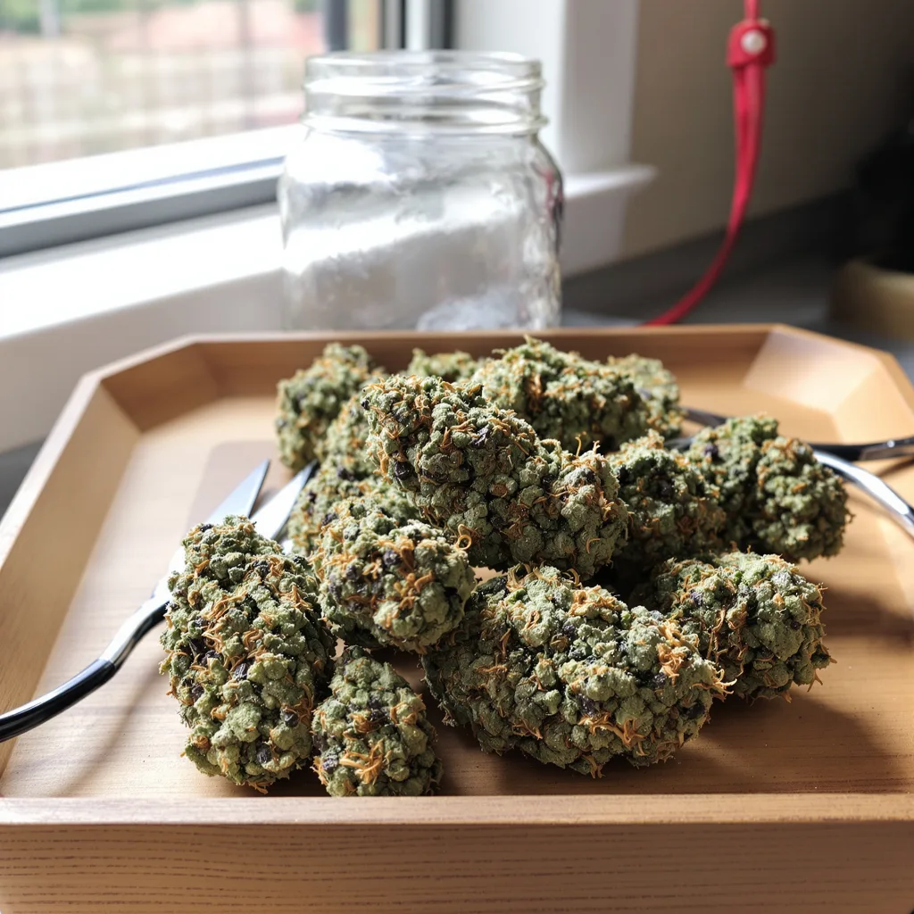 Chupacabra 58% indica / 42% sativa — fleur avec trichomes visibles