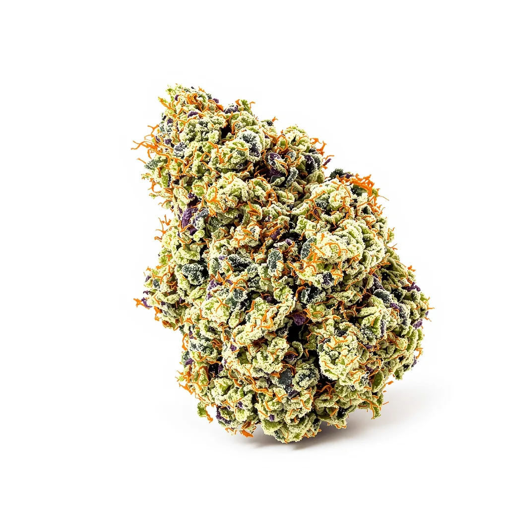 Chupacabra 58% indica / 42% sativa — fleur avec trichomes visibles