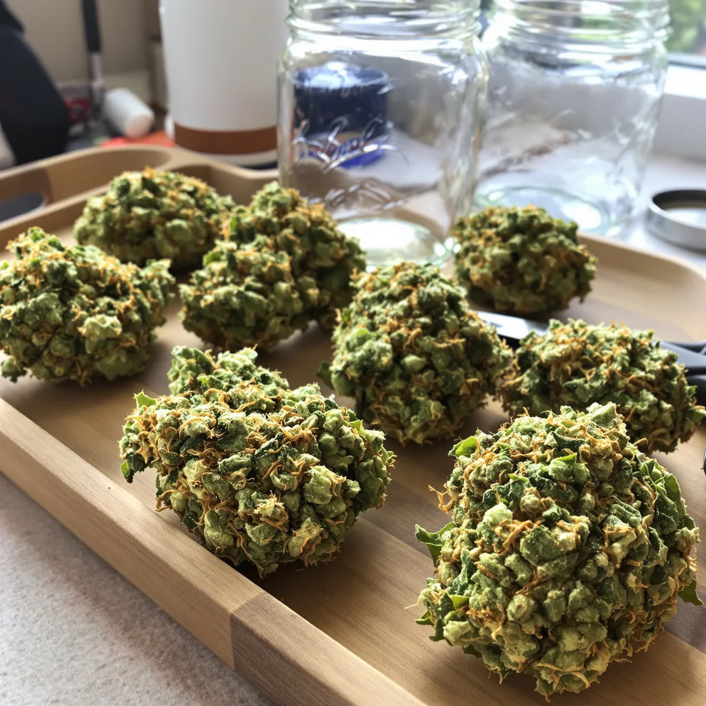 Cinderella 99 5% indica / 95% sativa — fleur avec trichomes visibles