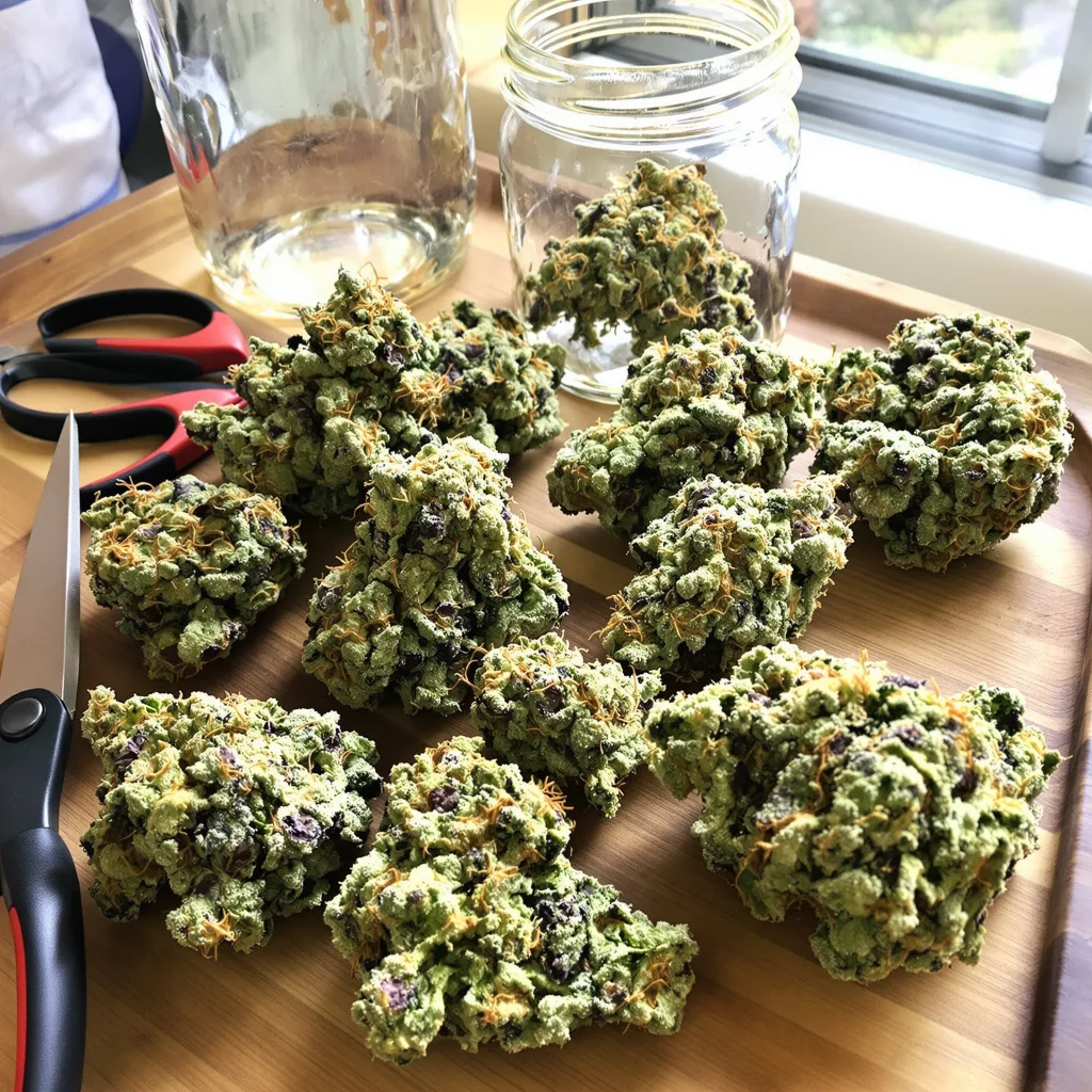 Cinex 30% indica / 60% sativa — fleur avec trichomes visibles