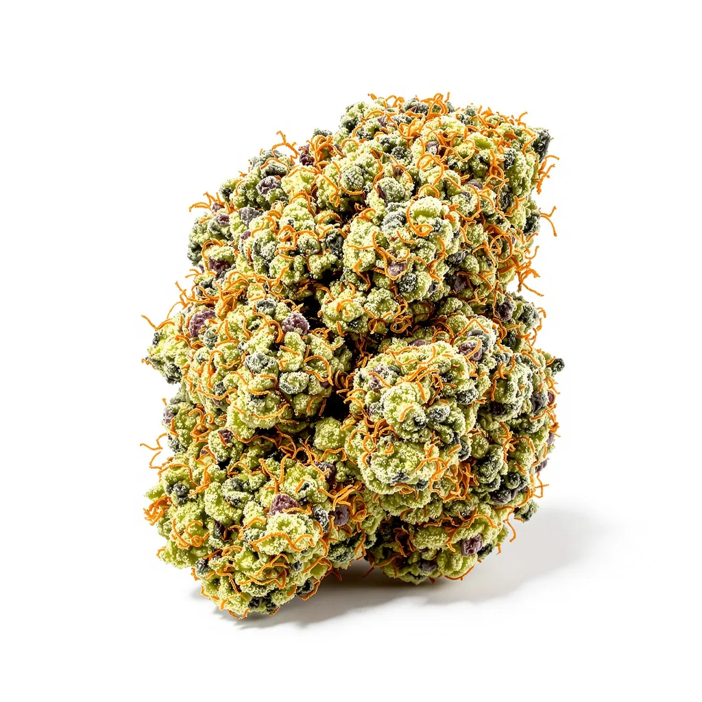 Citrix 43% indica / 57% sativa — fleur avec trichomes visibles