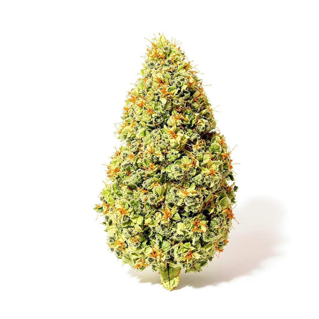 Clementine 14% indica / 86% sativa — fleur avec trichomes visibles
