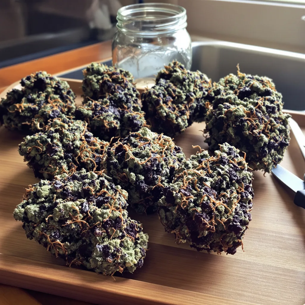 Cold War Kush 65% indica / 35% sativa — fleur avec trichomes visibles