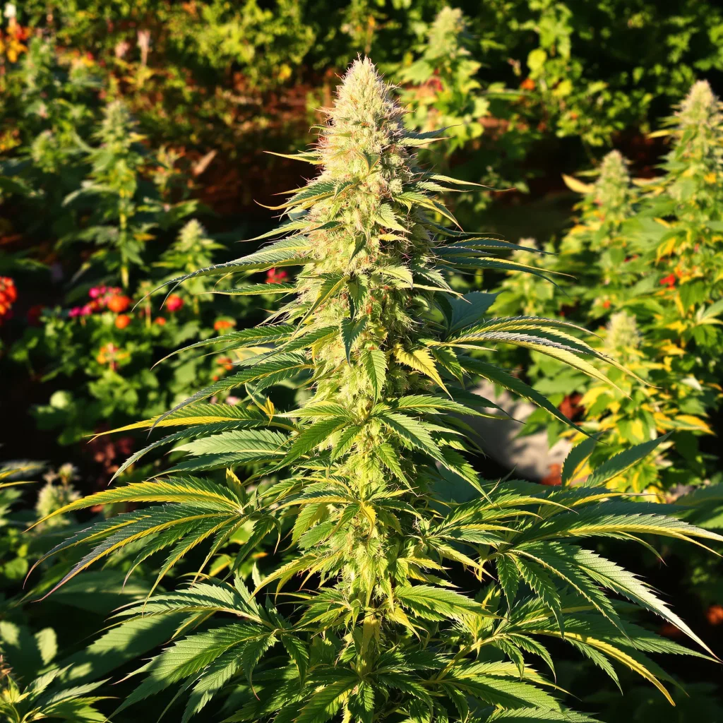Colombian Gold 40% indica / 60% sativa — fleur avec trichomes visibles