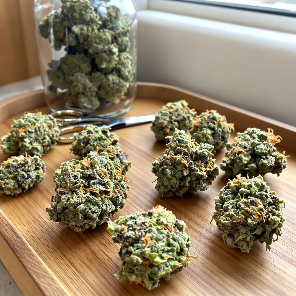 Colombian Gold 40% indica / 60% sativa — fleur avec trichomes visibles
