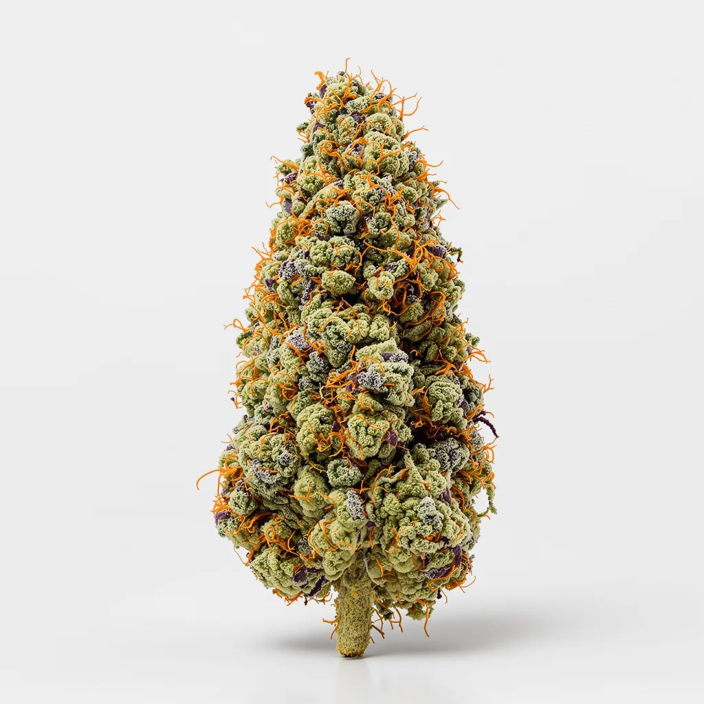 Colombian Gold 40% indica / 60% sativa — fleur avec trichomes visibles