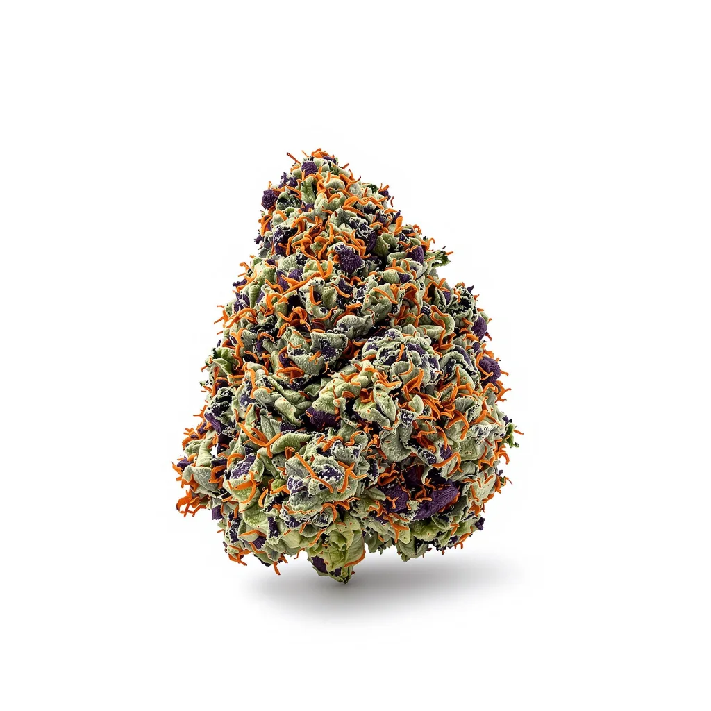 Colorado Bubba 87% indica / 13% sativa — fleur avec trichomes visibles