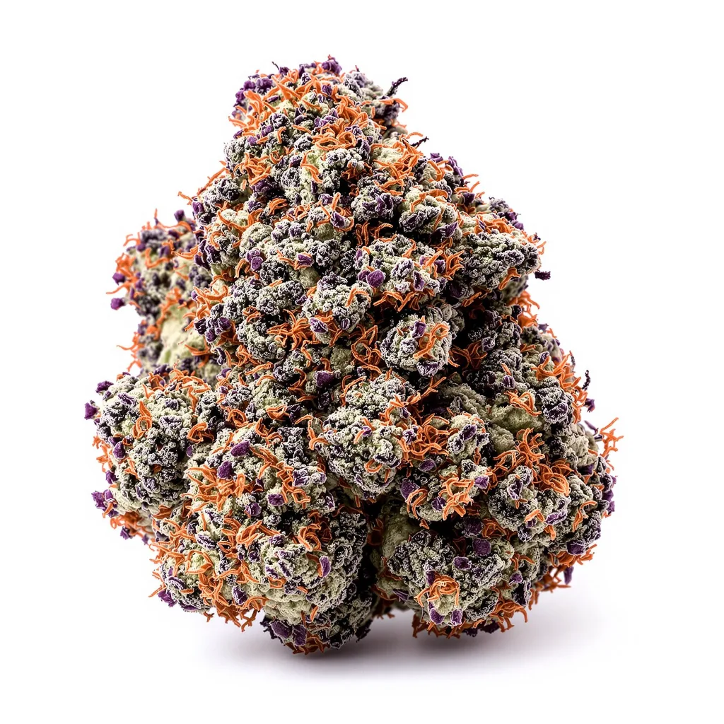 Confidential Wreck 76% indica / 24% sativa — fleur avec trichomes visibles